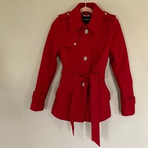 Express Red Peacoat Jacket - XS